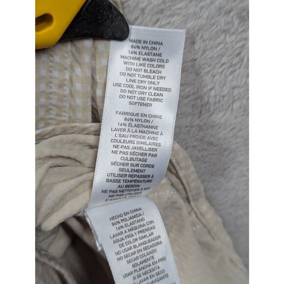 Rhone Commuter Shirt Mens Large Tan White Checkerboard Performance Slim Fit 118$ - Picture 3 of 8